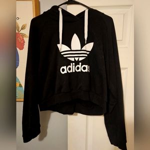Adidas Black & White Semi Cropped XL Hoodie